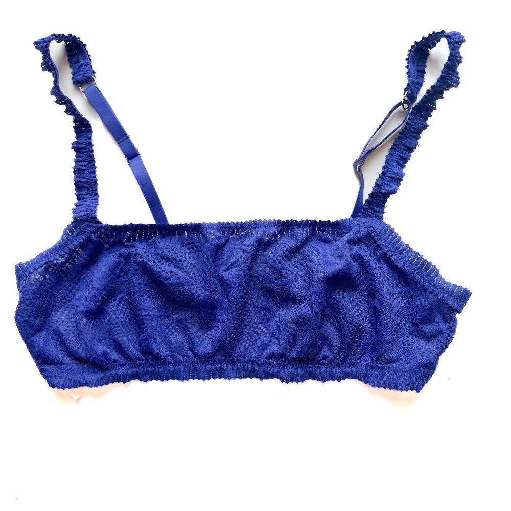 NWT Aerie Lace Mesh Bralette Bra Blue Size Medium M NEW